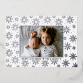 フェスティバルクリスマススノーフレーク実在写真 箔シーズンカード (正面)