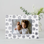 フェスティバルクリスマススノーフレーク実在写真 箔シーズンカード (立ち正面)