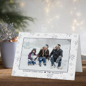 フェスティバルクリスマススノーフレーク実在写真 箔シーズンカード