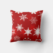 フェスティバルクリスマススノーフレーク赤と白ー クッション (裏面)