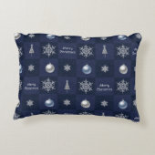 フェスティバルクリスマススノーフレーク、オーナメントと木 アクセントクッション (裏面)