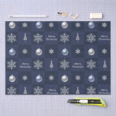 フェスティバルクリスマススノーフレーク、オーナメントと木 薄葉紙 (クラフト)