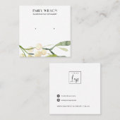 フェスティバルクリスマススノーベリースタッドイヤリングディスプレイ スクエア名刺 (正面/裏面)