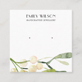 フェスティバルクリスマススノーベリースタッドイヤリングディスプレイ スクエア名刺