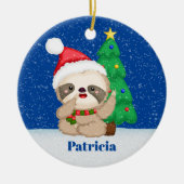 フェスティバルクリスマススロットの名前の追加メッセージ セラミックオーナメント (正面)