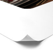 フェスティバルクリスマスセンターピースと暖炉 ポスター (角)