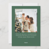 フェスティバルクリスマスセージ緑のリボン2写真 シーズンカード (裏面)