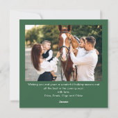 フェスティバルクリスマスセージ緑のリボン2写真 シーズンカード (裏面)