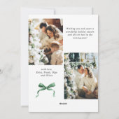 フェスティバルクリスマスセージ緑のリボン3写真 シーズンカード (裏面)