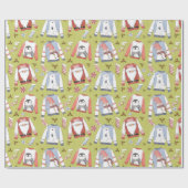 フェスティバルクリスマスセーターとストッキング ラッピングペーパー (フラット)