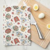 フェスティバルクリスマスセーターと帽子のパターン キッチンタオル (四つ折り)