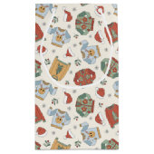 フェスティバルクリスマスセーターと帽子のパターン スモールペーパーバッグ (裏面)