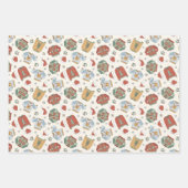 フェスティバルクリスマスセーターと帽子のパターン ラッピングペーパーシート (正面)