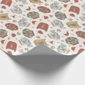 フェスティバルクリスマスセーターと帽子のパターン ラッピングペーパー (角)