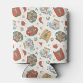 フェスティバルクリスマスセーターと帽子のパターン 缶クーラー (裏面)