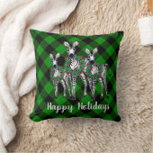 フェスティバルクリスマスゼブラス、クリスマスリース、グリーンプライド クッション (ブランケット)