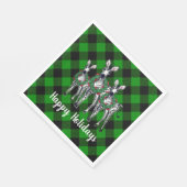 フェスティバルクリスマスゼブラス、クリスマスリース、グリーンプライド スタンダードランチョンナプキン (角)