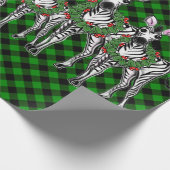 フェスティバルクリスマスゼブラス、クリスマスリース、グリーンプライド ラッピングペーパー (角)