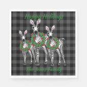 フェスティバルクリスマスゼブラス、クリスマスリース、グレープライド スタンダードランチョンナプキン (正面)