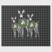 フェスティバルクリスマスゼブラス、クリスマスリース、グレープライド ラッピングペーパー (フラット)