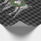 フェスティバルクリスマスゼブラス、クリスマスリース、グレープライド ラッピングペーパー (角)