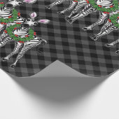 フェスティバルクリスマスゼブラス、クリスマスリース、グレープライド ラッピングペーパー (角)