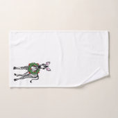 フェスティバルクリスマスゼブラレッドグリーンホリーリース バスタオルセット (ハンドタオル)