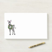 フェスティバルクリスマスゼブラレッドグリーンホリーリース ポストイット (デスク)