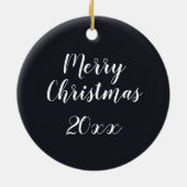 フェスティバルクリスマスゼブラ、クリスマスリース、赤い格子模様 セラミックオーナメント (裏面)