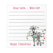 フェスティバルクリスマスゼブラ,サンタのウィッシュリスト注 ノートパッド (正面)