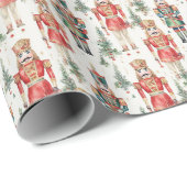 フェスティバルクリスマスタイルのナツクラッカーの水色 ラッピングペーパー (ロールコーナー)