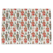 フェスティバルクリスマスタイルのナツクラッカーの水色 ラージペーパーバッグ (正面)