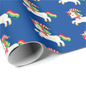 フェスティバルクリスマスタイルのユニコーンラッピング紙 ラッピングペーパー (ロールコーナー)