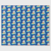 フェスティバルクリスマスタイルビーチサーフィンサンタ ラッピングペーパー (フラット)