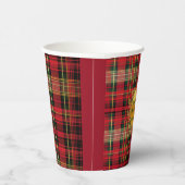 フェスティバルクリスマスタータンチェックプレイドファミリーフォト 紙コップ (右)