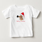 フェスティバルクリスマスダシュンドッグ ベビーTシャツ (正面)