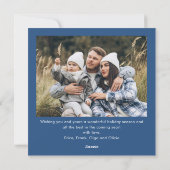 フェスティバルクリスマスダスティブルーボウリボン2写真 シーズンカード (裏面)