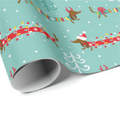 フェスティバルクリスマスダッシュンドラッピング紙 ラッピングペーパー (ロールコーナー)