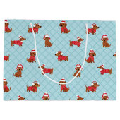 フェスティバルクリスマスダッシュンドラッピング紙 ラージペーパーバッグ (裏面)