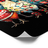 フェスティバルクリスマスチキンズハットライツファーム動物 ポスター (角)