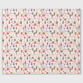 フェスティバルクリスマスツリーかわいいエルフウォーターカラーギフト ラッピングペーパー (フラット)