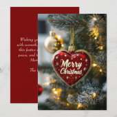 フェスティバルクリスマスツリーとハートグリーティングカード シーズンカード (正面/裏面)