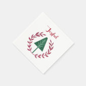 フェスティバルクリスマスツリーとリース スタンダードカクテルナプキン (角)