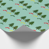 フェスティバルクリスマスツリーと射撃、 発砲星模様 ラッピングペーパー (角)