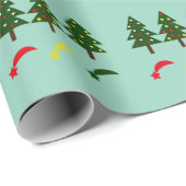フェスティバルクリスマスツリーと射撃、 発砲星模様 ラッピングペーパー (ロールコーナー)