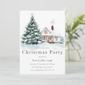 フェスティバルクリスマスツリーと雪企業のクリスマスパーティー 招待状 (スタンド正面)