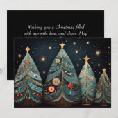 フェスティバルクリスマスツリーのグリーティングカード シーズンカード (正面/裏面)