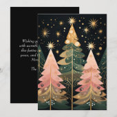 フェスティバルクリスマスツリーのグリーティングカード シーズンカード (正面/裏面)