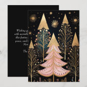 フェスティバルクリスマスツリーのグリーティングカード シーズンカード (正面/裏面)