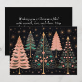 フェスティバルクリスマスツリーのグリーティングカード シーズンカード (正面/裏面)